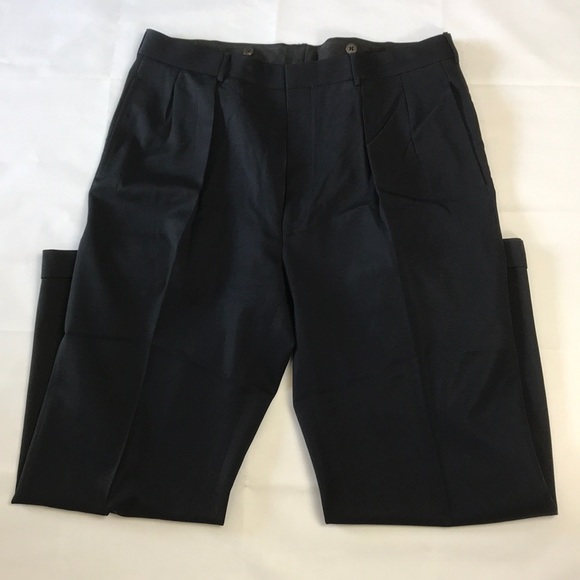 Made in Italy Ralph Lauren Blue Label Black Dress Pants - Picture 2 of 8